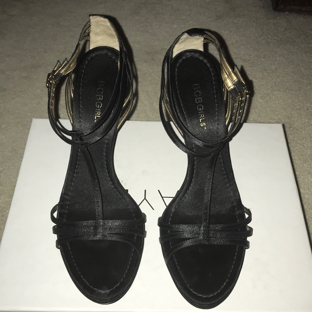BCBG strappy black sandals